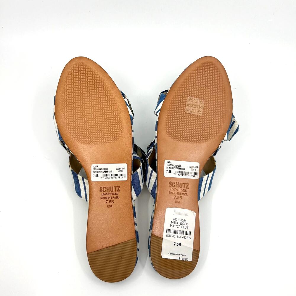 NWT Schutz Women's Blue Ilaria Denim Patch Slide Sandal Women's 7.5 US - Picture 8 of 10